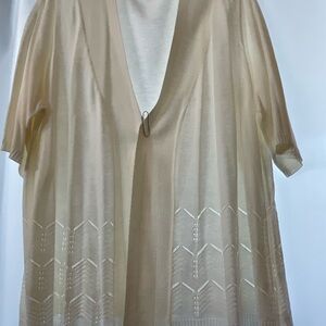 Cream Open-Front Cardigan